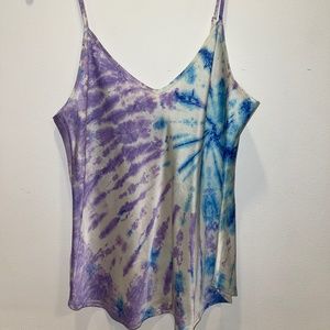 tye-dye silk tank